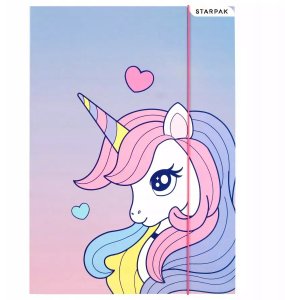 TECZKA Z GUMKA PAP A4 UNICORN STK FOL10/100 3
