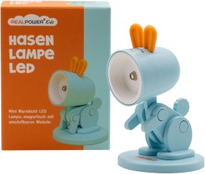 Realpower RealPower Latarka LED z motywem zwierzęcym Blue rabbit z podstawą 3