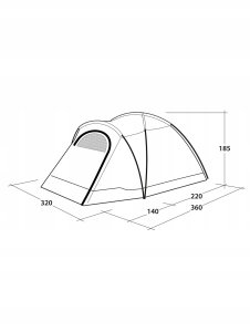 Outwell Two Room Dome Tent | Cloud 5 | 5 person(s) | Green 2