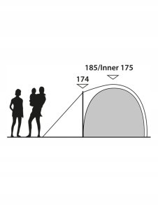 Outwell Two Room Dome Tent | Cloud 5 | 5 person(s) | Green 4