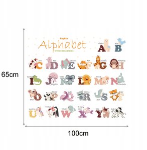 RoomMates SIPO-WS63050 NAKLEJKI NA ŚCIANĘ ALFABET ZWIERZĘTA 7