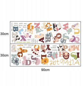 RoomMates SIPO-WS63050 NAKLEJKI NA ŚCIANĘ ALFABET ZWIERZĘTA 8
