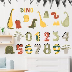 ROOM Decor SIPO-WS63049 NAKLEJKI NA ŚCIANĘ CYFRY DINO 2