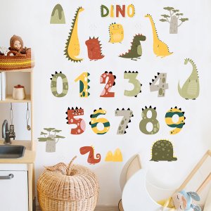 ROOM Decor SIPO-WS63049 NAKLEJKI NA ŚCIANĘ CYFRY DINO 3