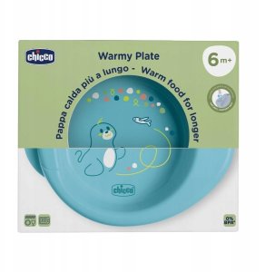 CHICCO-1600025-TALERZ PODGRZEWANY         NIEBIESKI 6M+ 1