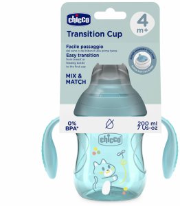 Chicco Kubek treningowy z miękkim ustnikiem turkusowy 4m 200 ml 2