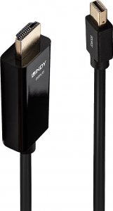 Kabel Lindy DisplayPort Mini - HDMI 1m czarny (36926) 1