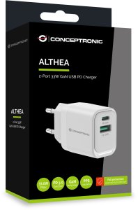 CONCEPTRONIC Ladegerät 2Port  33W,1xUSB-C,1xUSB-A       weiß 3