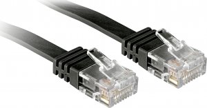 Lindy LINDY Cat.6 Flat ribbon-Patchcable, black, 10m without shielded - 47525 1