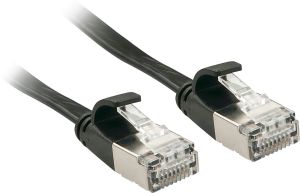 Lindy Patchcord płaski Cat.6A, U/FTP, czarny, 1m (47481) 1