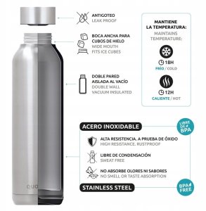 Quokka Solid - Butelka termiczna ze stali nierdzewnej 510 ml (Raspberry Pink) 2