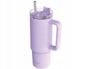 Quokka Stream - Kubek termiczny ze stali nierdzewnej 950 ml ze słomką (Purple) 1