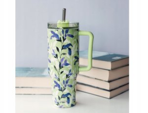 Quokka Stream - Kubek termiczny ze stali nierdzewnej 1200 ml ze słomką (Matcha) 2