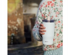 Quokka Mist - Kubek termiczny ze stali nierdzewnej 720 ml ze słomką (Ivory) 2