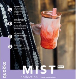 Quokka Mist - Kubek termiczny ze stali nierdzewnej 720 ml ze słomką (Ivory) 3