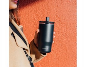 Quokka Mist - Kubek termiczny ze stali nierdzewnej 720 ml ze słomką (Black) 2