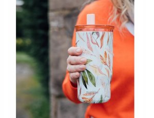 Quokka Mist - Kubek termiczny ze stali nierdzewnej 720 ml ze słomką (Falling Leaves) 2