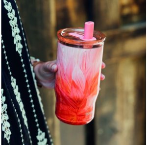 Quokka Mist - Kubek termiczny ze stali nierdzewnej 720 ml ze słomką (Peach Petals) 2