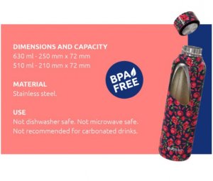 Quokka Solid With Strap - Butelka termiczna ze stali nierdzewnej 630 ml z paskiem (Dusk Blue) 2