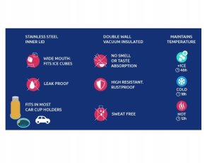 Quokka Solid With Strap - Butelka termiczna ze stali nierdzewnej 630 ml z paskiem (Dusk Blue) 3