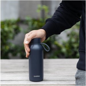 Quokka Solid With Strap - Butelka termiczna ze stali nierdzewnej 510 ml z paskiem (Slate) 2