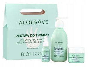 ALOESOVE_SET Zestaw Do Twarzy żel myjący 190ml + nawilżający krem 50ml + żel pod oczy 15ml 1