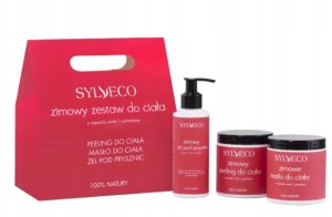 SYLVECO_SET Zimowy Zestaw Do Ciała Czerwony peeling do ciała 265ml + żel pod prysznic 150ml + olejek do ciała 250ml 1