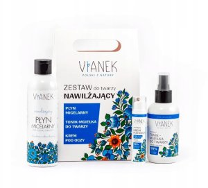 VIANEK_SET Zestaw Do Twarzy Nawilżający tonik - mgiełka 150ml + krem pod oczy 15ml + płyn micelarny 200ml 7