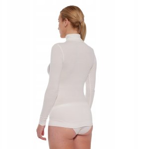 LS1627W Koszulka damska z golfem COMFORT MERINO kremowy L 3