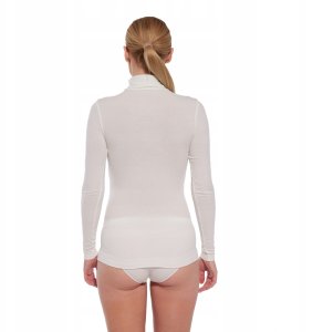 LS1627W Koszulka damska z golfem COMFORT MERINO kremowy L 4