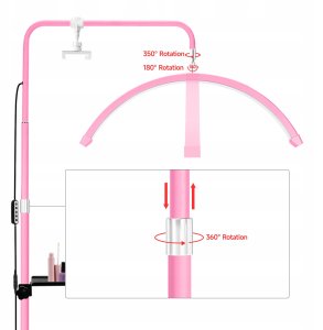 Michael Marinelli Lampa Led Kosmetyczna Bezcieniowa Moon Do Makijażu Paznokci Rzęs 45w +pilot / Gx580pro Różowy 2