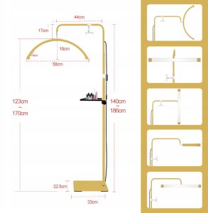 Lampa Led Kosmetyczna Bezcieniowa Moon Do Makijażu Paznokci Rzęs 45w +pilot / Gx580pro Biały 3