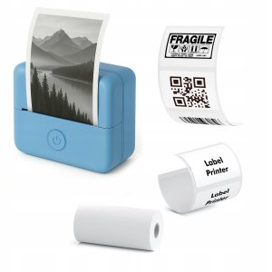 Drukarka Termiczna Bluetooth Do Zdjęć Naklejek Notatek Etykiet Aplikacja Ai / X6 / Niebieski 1