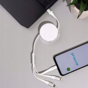 Kabel USB PROOVE USB-A - USB-C + microUSB + Lightning 1.2 m Biały (SB9453) 4
