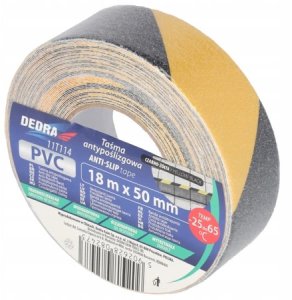 Dedra Taśma antypoślizgowa 50mmx18m, żółto-czarna 2
