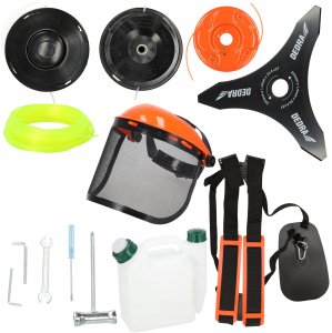 Kosa spalinowa 1,45kW 52cc szelki,osłona,3xgłowica,żyłka,tar 28