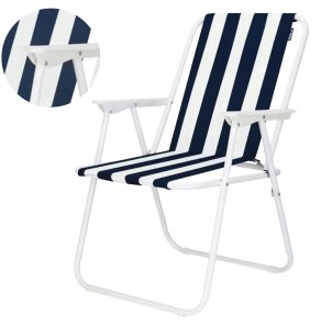 Krzesło campingowe,plażowe składane 52x58x72cm biało-granat 3