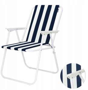 Krzesło campingowe,plażowe składane 52x58x72cm biało-granat 4