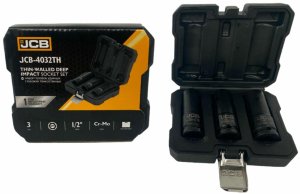 JCB NASADKI UDAROWE DŁ.kpl.  3el.1/2"  6-KĄT. (17,19,21mm) CIENKOŚCIENNE 1