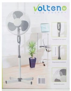 VOLTENO WENTYLATOR PODŁOGOWY BIAŁY 40cm PODSTAWA KRZYŻAK 3