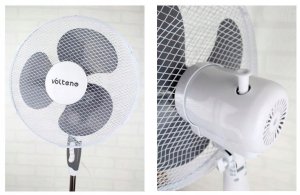 VOLTENO WENTYLATOR PODŁOGOWY BIAŁY 40cm PODSTAWA KRZYŻAK 4