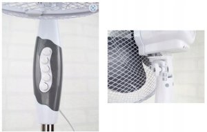 VOLTENO WENTYLATOR PODŁOGOWY BIAŁY 40cm PODSTAWA KRZYŻAK 5