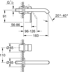GROHE ESSENCE 2-OTW BATERIA UM. BRUSHED COOL SUNRI 2