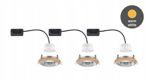 Zestaw opraw do wbudowania LANATI COIN LED 3X 6W 470lm 84mm 2700K IP20 230V drewno / aluminium 7