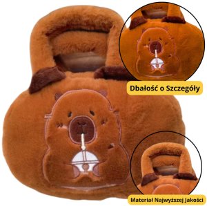 Torba Pluszowa Z Kapibarą Z Kubkiem Brązowy 20cm 1
