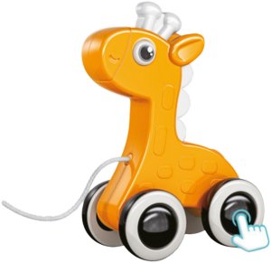 LeanToys Żyrafa Zabawka Do Ciągnięcia Na Sznurku Piszczałka Eko* Żółta 3