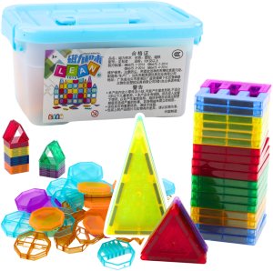 Zestaw Klocki Magnetyczne W Walizce Kolorowe  57 El 2