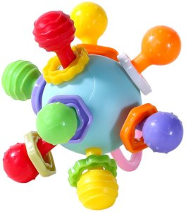 Gryzak Zabawka Sensoryczna Z Grzechotką Dla Niemowląt Kolorowa 4