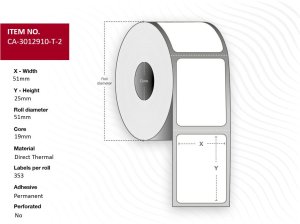 Label 51x25, Core 19, Direct 1