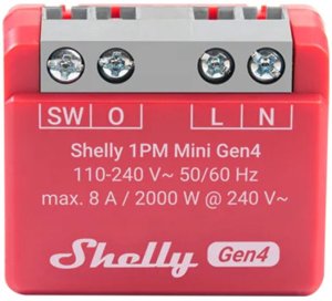 Shelly Relais "1PM Mini Gen4" WLAN BT Matter Zigbee Messfunktion max 8A 1 Kanal Unterputz 1